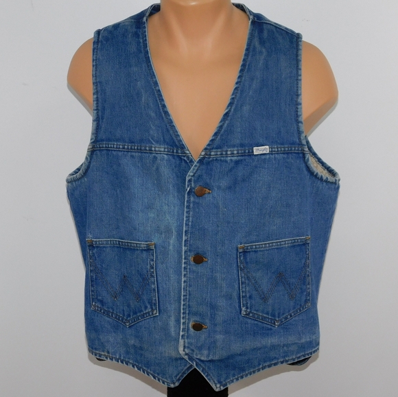 lined denim vest